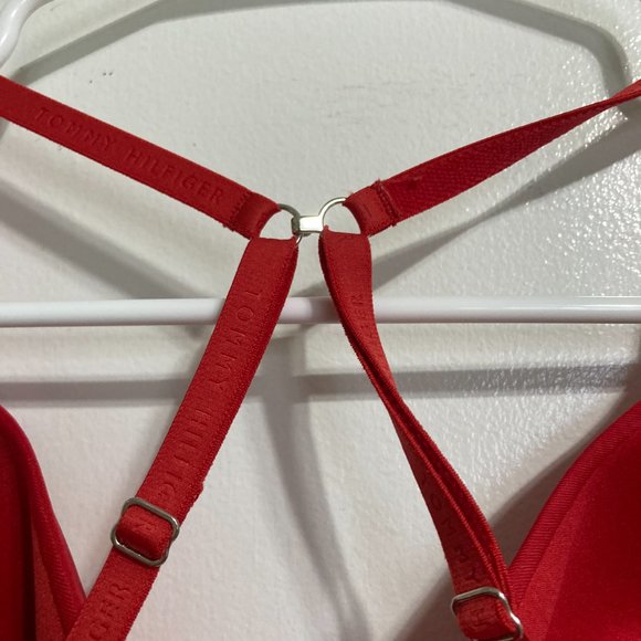 TOMMY HILFIGER Invisible Lift Convertible Bra Red Womens 36 B - Picture 9 of 15